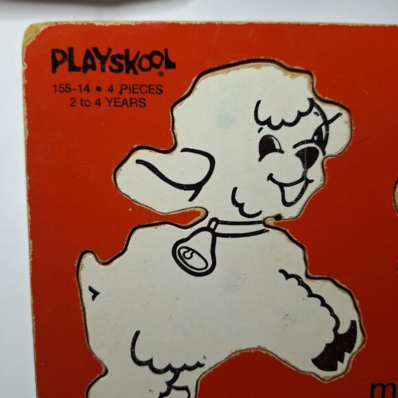Playskool My Baby Pets Puzzle 155-14 Kitten Lamb Chick Rabbit Bunny Cat Sturdy - Picture 2 of 6